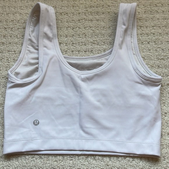 Lululemon Wunder Train Ribbed Tank Top Medium Support B/C Cup Light Vapor Size 6 - Picture 4 of 8